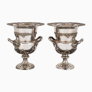 Antique Silver Plate Wine Cooler, Set of 2