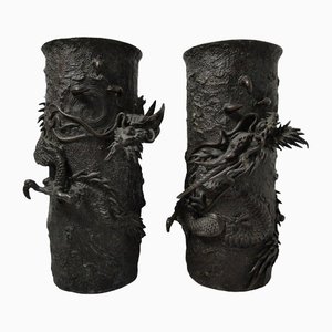 Japanische Bronze Vasen, 2er Set