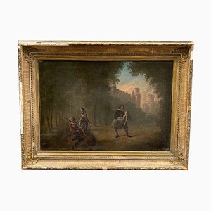 G. Vermot, Renaissance Battle Painting, 1830, Oil on Canvas, Framed