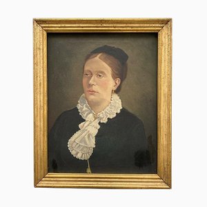 Adolphe Thiebault, Portrait de Femme, 1830, Huile sur Toile, Encadrée