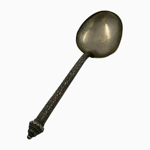 Silver Spoon with Foliage Decor, China or Indochina, 1800s