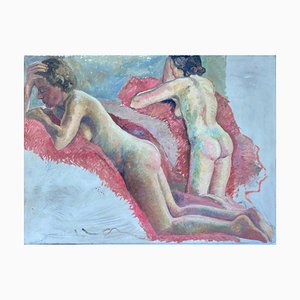 Guillot Rafaillac, Portrait of Nude Women, 20. Jh., Öl auf Holz, Gerahmt
