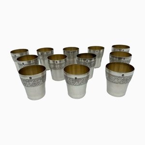 Liqueur Tumblers in Sterling Silver from Charles Barrier, Set of 12