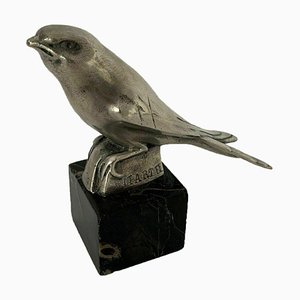 Bird in Bronze mit schwarzem Marmorsockel von Jean und Joël Martel