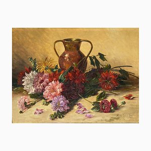 Marthe Danard Puig, Still Life with Bouquet of Flowers, Oil on Canvas