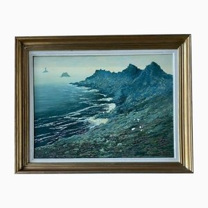 Jean Paul Savigny, Cote Rocheuse, Brittany, Oil on Canvas, 20th Century, Framed