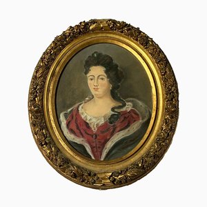 Portrait einer Frau, 1700er, Pastell, gerahmt