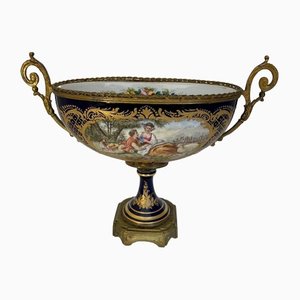 Copa Napoleón III de bronce y porcelana