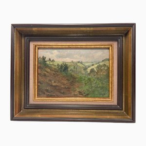 Eugene Leon Labitte, Brittany Landscape, 19th Century, Oil on Panel, Framed