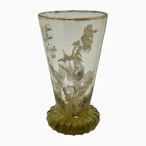 Bicchiere da vino Art Nouveau in cristallo di Émile Gallé