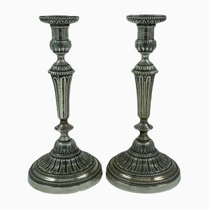 Louis XVI Style Bronze Candleholders, Set of 2