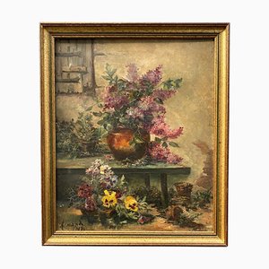 Armande, Still Life with Bouquet of Flowers, Late 19th Century, Oil on Canvas, Framed