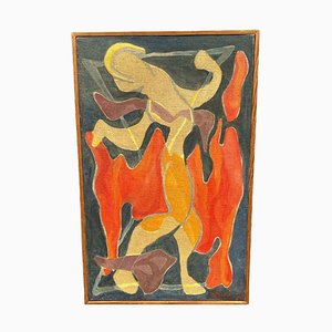 G Bourroux, Fire Dance, 1950, Oil on Canvas