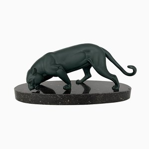 Art Deco Marble Base Panther, 1930s