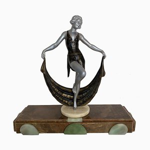 Art Deco Regule Double Patina Marble and Onyx Base Dance, 1930s