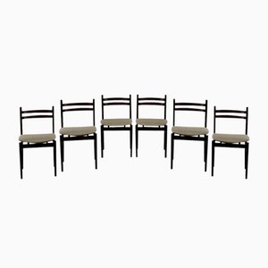 Midcentury Dining Chairs in the Style of Gianfranco Frattini for Cassina, 1960s, Italy, Set of 6