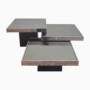 Chromed Mirrored Coffee Tables from Cidue, Set of 3