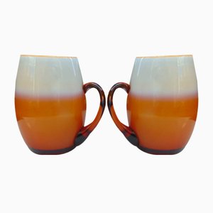 Vintage Mugs from Prokuplje Glass, Yugoslavia, 1970s, Set of 2