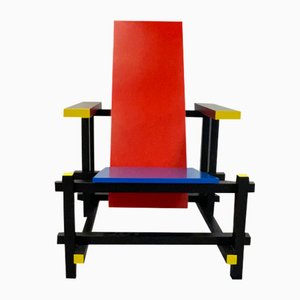 Red & Blue Lounge Chair by Gerrit Thomas Rietveld for Cassina