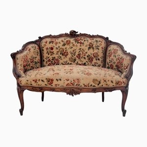 Französisches Walnuss Sofa, 1900er