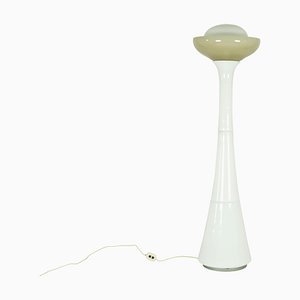 Olive Green and White Murano Glass Floor Lamp by Carlo Nason for Selenova, 1960s