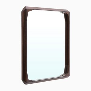 Espejo cuadrado con marco de madera de Tredici & Co