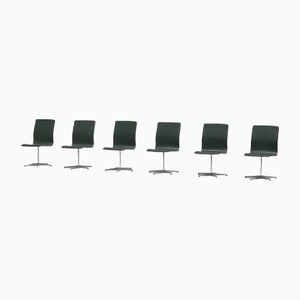 Oxford Office Swivel Chairs by Arne Jacobsen for Fritz Hansen, Set of 6