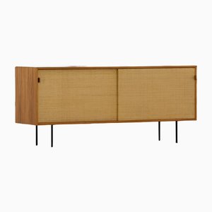 Ash Wood Sideboard with Seagrass Doors by Florence Knoll Bassett for Knoll International, 1968