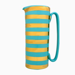 Carafe Serlio Gondoliere Dorée et Bleue par Carlo Guazzo pour Tuttoatattaccato