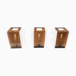 Brown Sconces in Plastic, 1970s, Set of 3