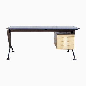 Großer Arco Series Schreibtisch mit Schublade von BBPR für Olivetti Synthesis, 1960er