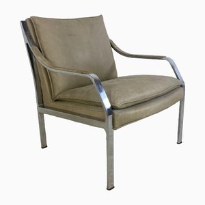 Poltrona vintage moderna in pelle di Fabricius e Kastholm per Walter Knoll