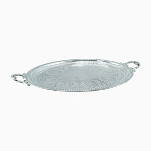 Antique Oval Decorative Serving Tray, 1910s