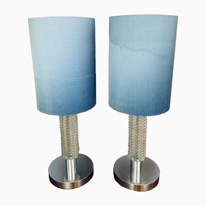 German Chrome & Glass Table Lamps by Richard Essig, 1970s, Set of 2