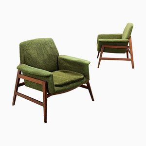 Green Armchairs, 1960s, Set of 2