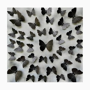 Sumit Mehndiratta, Butterfly Park 8, 2022, Técnica mixta sobre tablero de madera