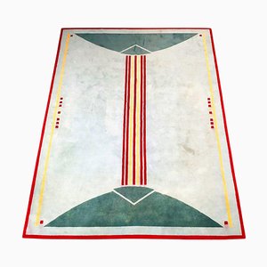 Alfombra italiana moderna Mid-Century rectangular de pelo corto, años 80