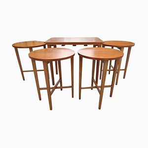 Stylish Nest of Tables by Poul Hundevad for New Home, Set of 5
