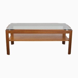 Mid-Century Teak and Smoked Glass Coffee Table from Myer