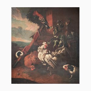 After Melchior De Hondecoeter, Still Life with Rooster, década de 1600, óleo sobre lienzo