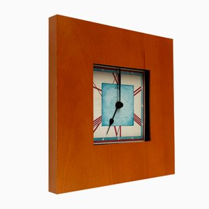 Reloj de pared inglés posmoderno de Ziro, años 80
