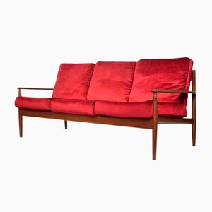 Dänisches Teak 3-Sitzer Sofa von Grete Jalk für France & Søn, 1960er