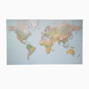 Stampa grande della mappa del mondo di Lufthansa