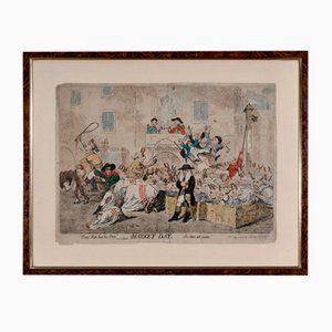 Samuel William Fores, Satirical Composition, 18th Century, Hand-Colored Etching