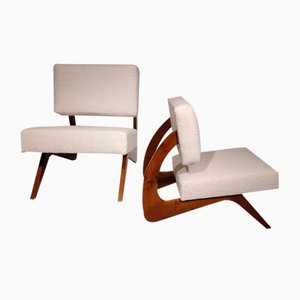 Italian Lounge Chairs in Wood, Set of 2