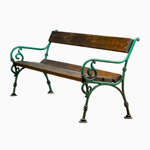 Cast Iron and Pine Garden Bench, 1940s