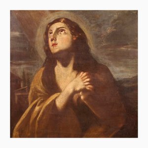 Artiste, Italie, Penitent Magdalene, 17ème Siècle, Huile sur Toile, Encadrée