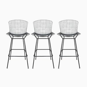 Bar Stools in Black by Harry Bertoia for Knoll, Set of 3