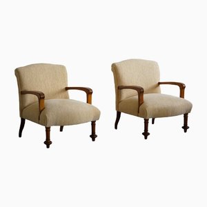 Italian Art Deco,Lounge Chairs in Golden Velvet, 1930s, Set of 2