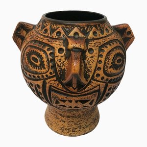 Zoomorphe Ceramic Vase in Fat Lava